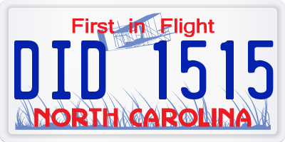 NC license plate DID1515