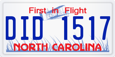 NC license plate DID1517
