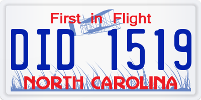 NC license plate DID1519