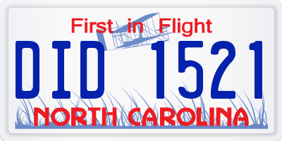 NC license plate DID1521