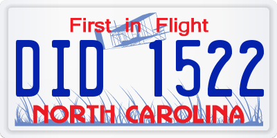 NC license plate DID1522