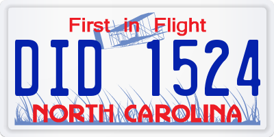 NC license plate DID1524