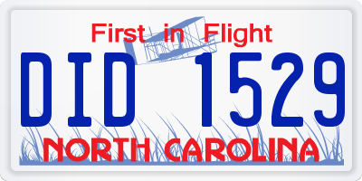 NC license plate DID1529