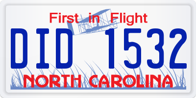 NC license plate DID1532