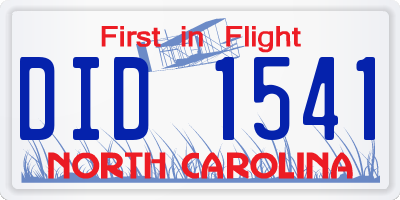 NC license plate DID1541