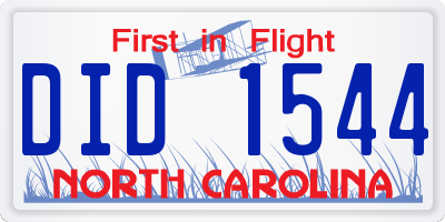 NC license plate DID1544
