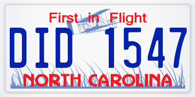 NC license plate DID1547