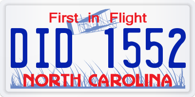 NC license plate DID1552