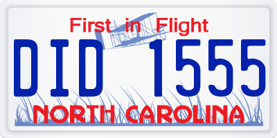 NC license plate DID1555