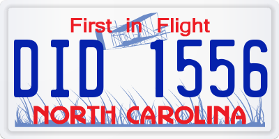 NC license plate DID1556