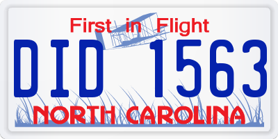 NC license plate DID1563