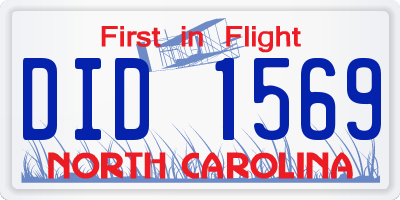 NC license plate DID1569