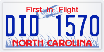 NC license plate DID1570