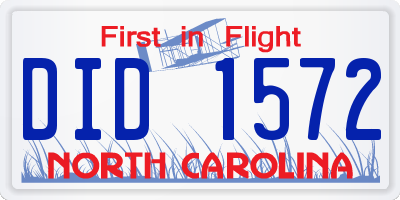 NC license plate DID1572