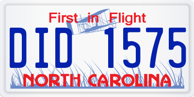 NC license plate DID1575