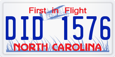 NC license plate DID1576