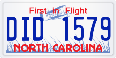 NC license plate DID1579