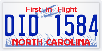 NC license plate DID1584