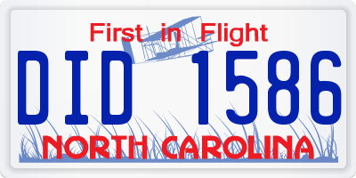 NC license plate DID1586