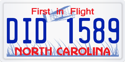 NC license plate DID1589