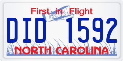 NC license plate DID1592