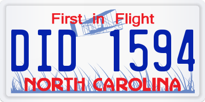 NC license plate DID1594
