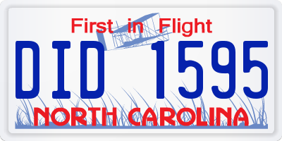 NC license plate DID1595