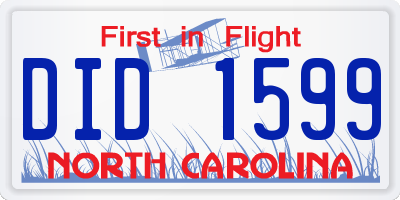 NC license plate DID1599