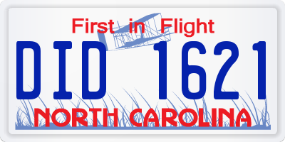NC license plate DID1621