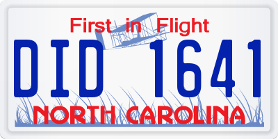NC license plate DID1641