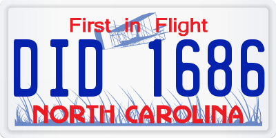 NC license plate DID1686