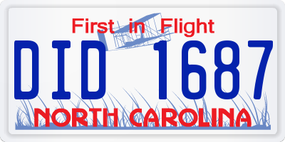 NC license plate DID1687