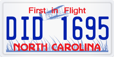 NC license plate DID1695