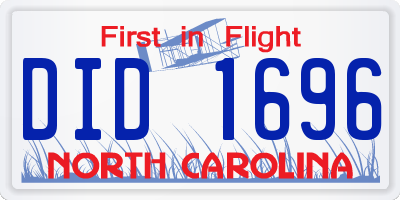 NC license plate DID1696