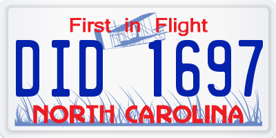 NC license plate DID1697