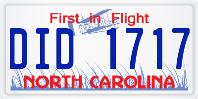 NC license plate DID1717