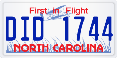 NC license plate DID1744
