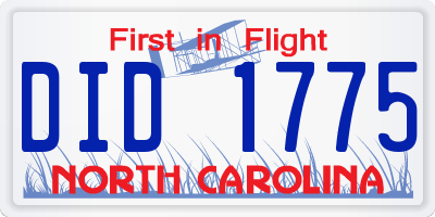 NC license plate DID1775