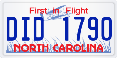 NC license plate DID1790