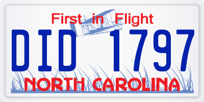 NC license plate DID1797