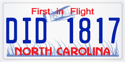 NC license plate DID1817