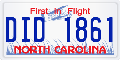 NC license plate DID1861