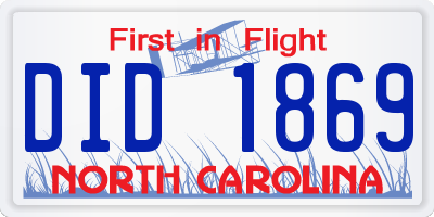 NC license plate DID1869