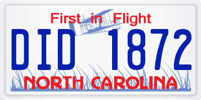 NC license plate DID1872