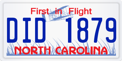NC license plate DID1879