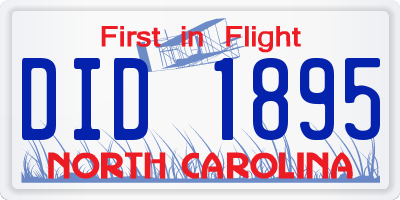 NC license plate DID1895