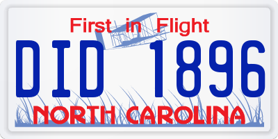 NC license plate DID1896