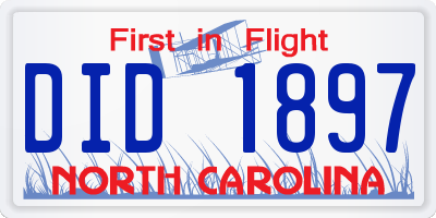 NC license plate DID1897