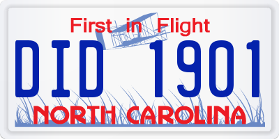 NC license plate DID1901