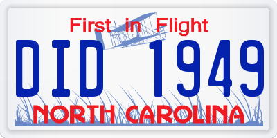 NC license plate DID1949